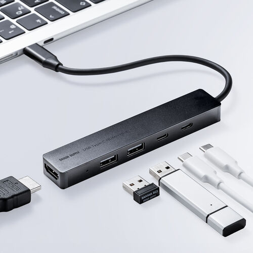 USB-C �n�u 5-in-1 �ő�PD90W�Ή� HDMI�|�[�g 4K30Hz �y�� �R���p�N�g USB-C�|�[�g 5Gbps USB-A�|�[�g USB2.0 �����f�[�^�ʐM �u���b�N