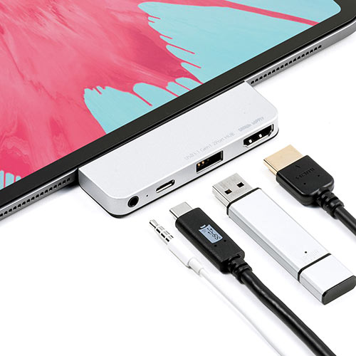 iPad Pro専用 2020 2018/iPad Air4専用のドッキングハブ（USB PD充電
