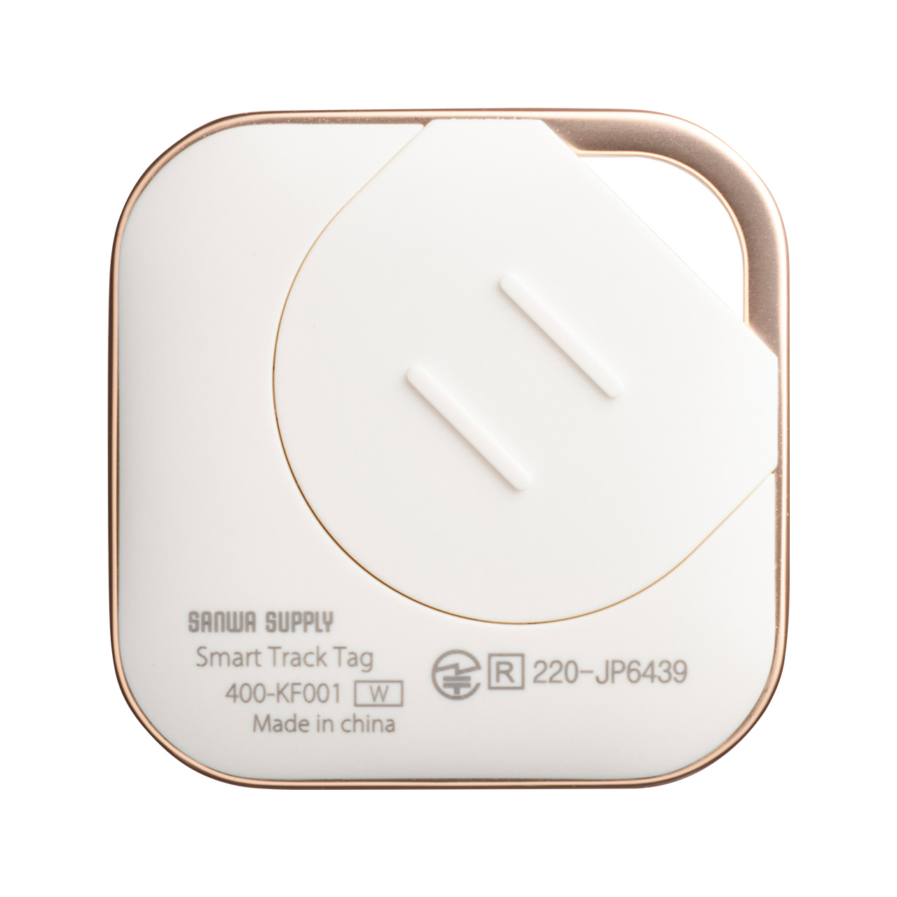 紛失防止タグ スマートトラッカー 探す対応 iPhone 電池式 ホワイト 2個セット 400-KF001W-2