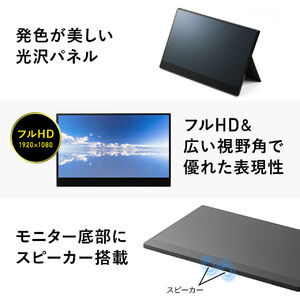 モバイルモニター タッチ操作対応 16.1インチ フルHD IPS 光沢 グレア