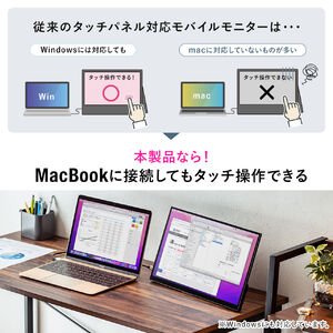 モバイルモニター 15.6インチ タッチパネル スタンド対応 Mac対応 USB Type-C接続 HDMI フルHD 400-LCD006  |サンワダイレクト