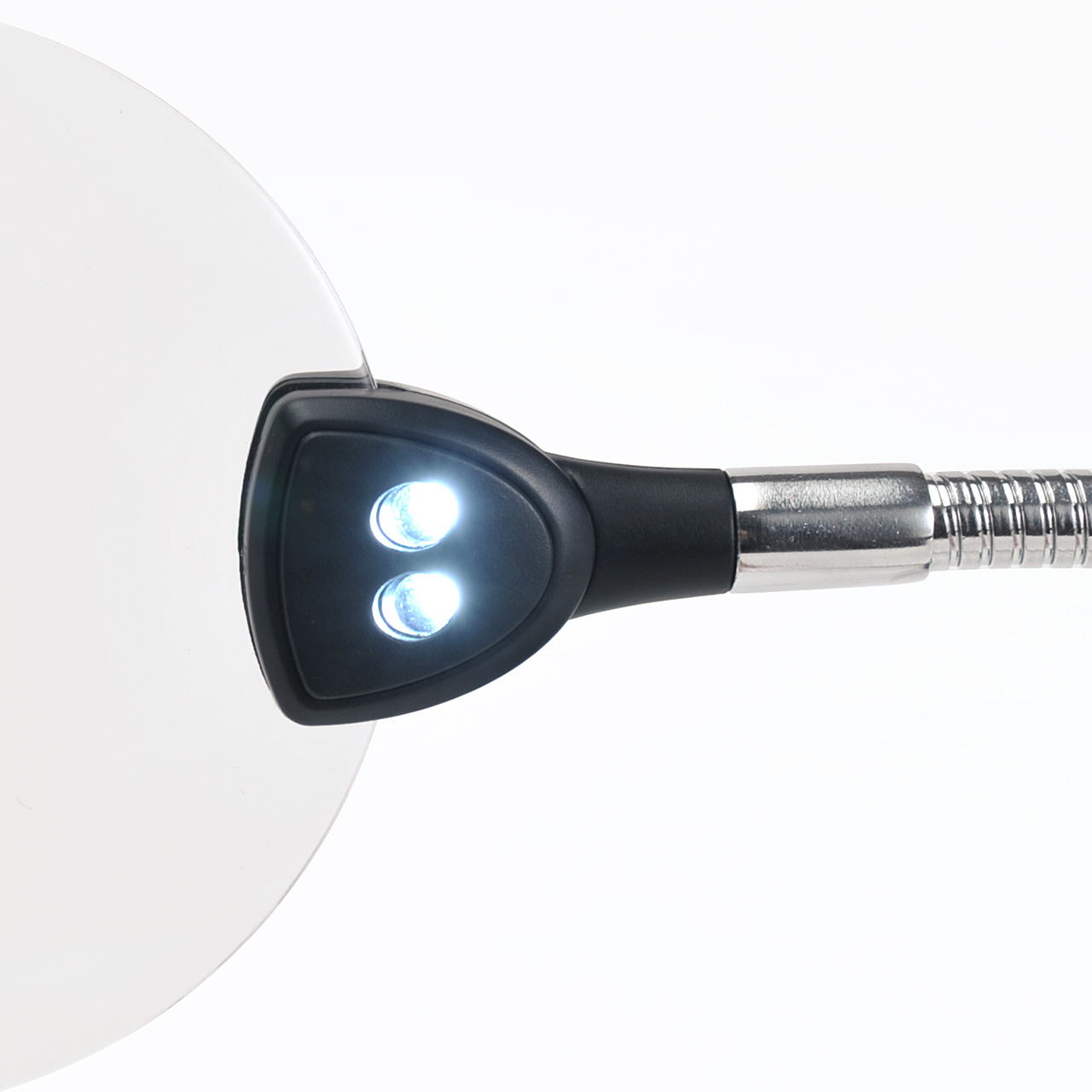 スタンドルーペ レンズ径11cm 2.5倍＆5倍 LEDライト付き クリップ対応