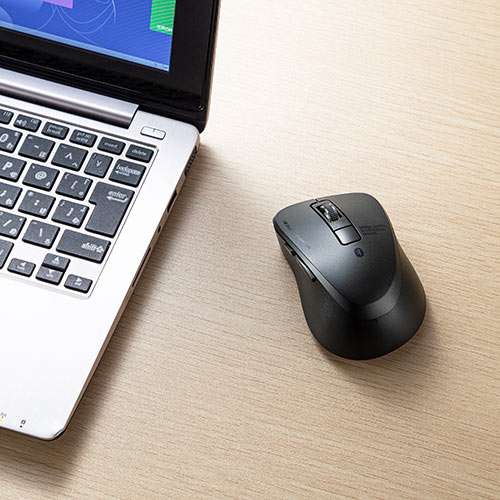 Bluetoothマウス 小型マウス 静音マウス ワイヤレス 5ボタン iPad iPhone ブラック 400-MABT183BK