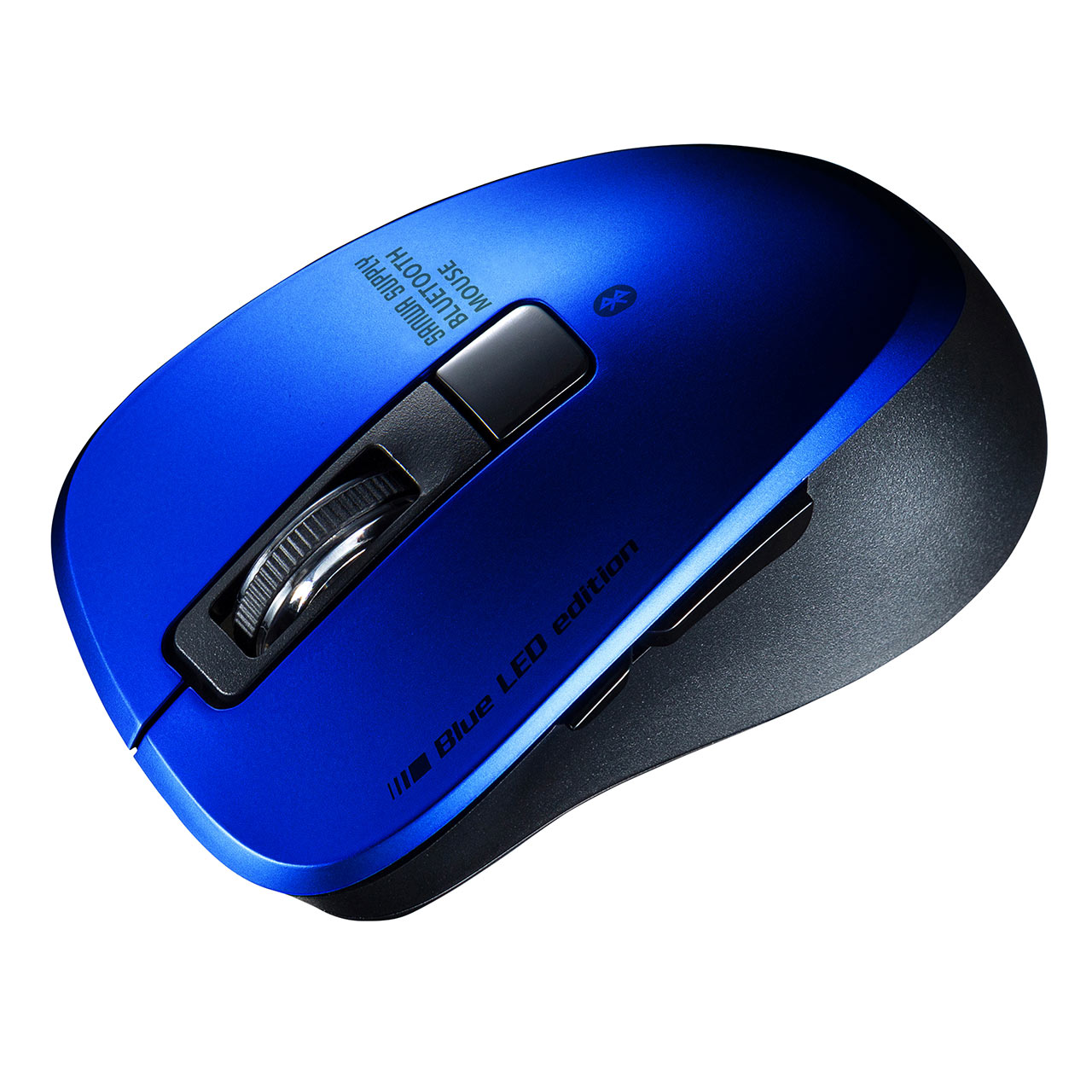 Bluetoothマウス 小型マウス 静音マウス ワイヤレス 5ボタン iPad iPhone ブルー 400-MABT183BL