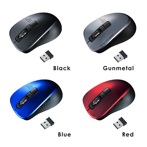 ワイヤレスマウス 小型マウス 静音マウス Type-Aワイヤレス 5ボタン ブルー