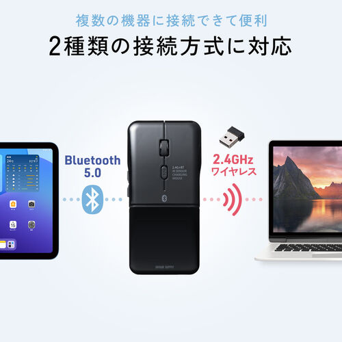 yVi|Cg10{z^}EX Bluetooth & 2.4GHz }EX 5{^ ^ ܂肽ݎ USB-C[d  CX }`yAO RpNg ߂ i ubN 400-MAWB1215BK