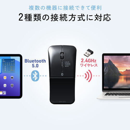 yVi|Cg10{z^}EX Bluetooth & 2.4GHz }EX 3{^ ^ ܂肽ݎ USB-C[d  CX }`yAO RpNg ubN 400-MAWB121BK