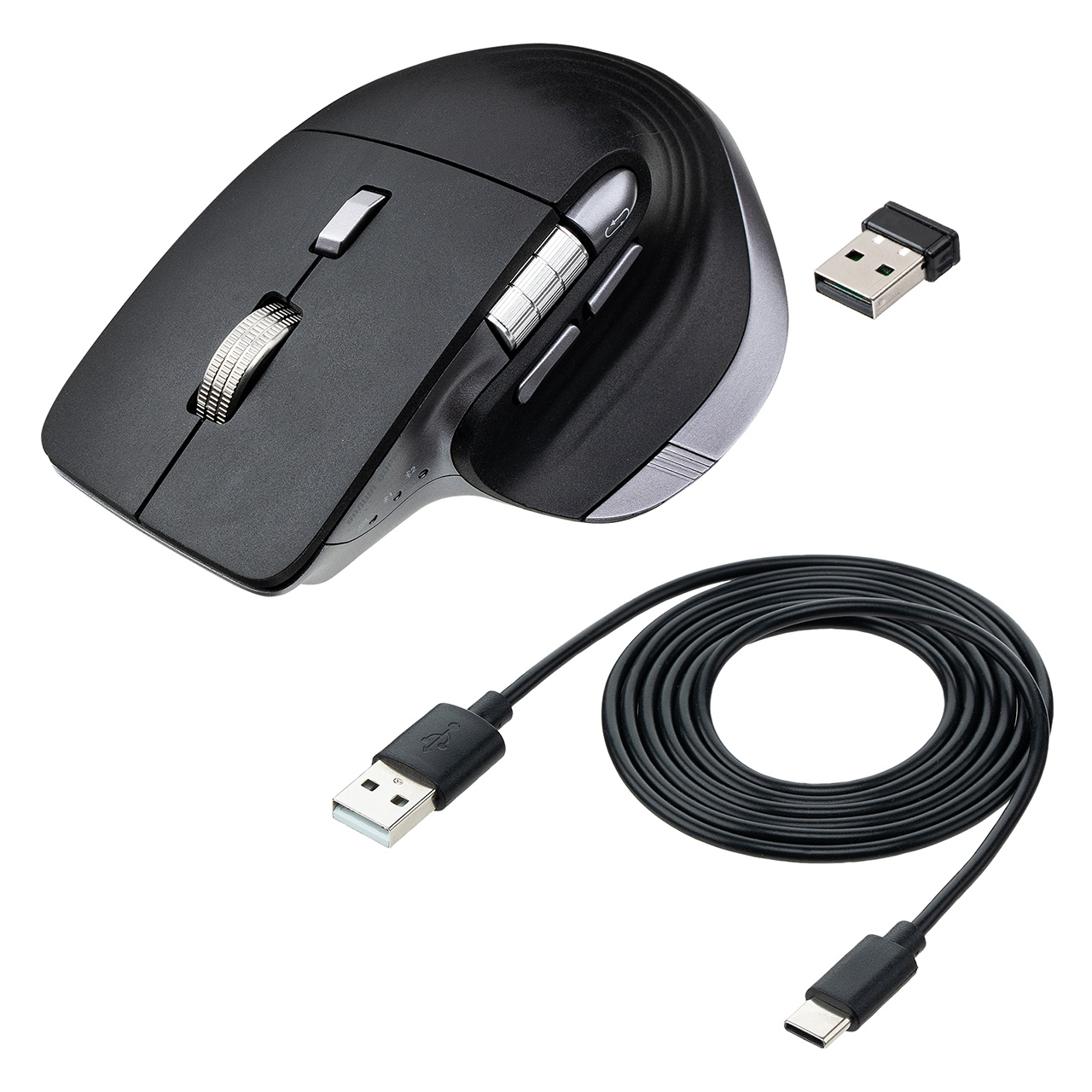 ���C�����X�}�E�X VELZA �T�C�h�z�C�[��/�����X�N���[�� Bluetooth/2.4GHz ���� �É� PAW3809 ���E�X�N���[�� Mac�Ή� �߂� �i�� USB-C �[�d�� ���@�\