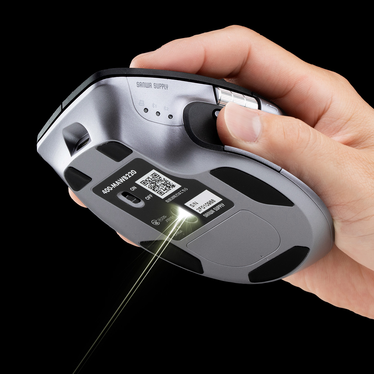 ���C�����X�}�E�X VELZA �T�C�h�z�C�[��/�����X�N���[�� Bluetooth/2.4GHz ���� �É� PAW3809 ���E�X�N���[�� Mac�Ή� �߂� �i�� USB-C �[�d�� ���@�\