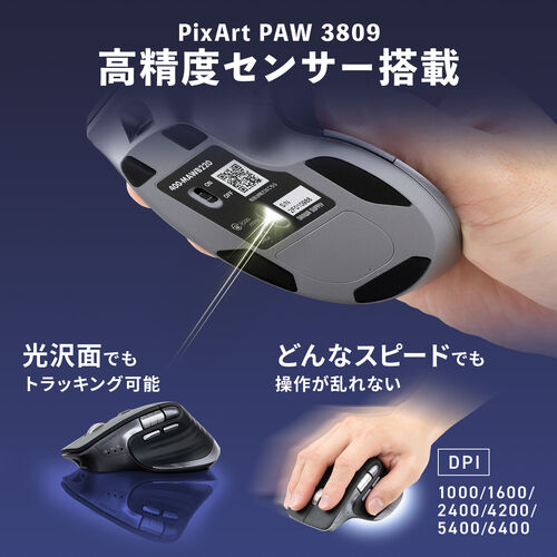 ���C�����X�}�E�X VELZA �T�C�h�z�C�[��/�����X�N���[�� Bluetooth/2.4GHz ���� �É� PAW3809 ���E�X�N���[�� Mac�Ή� �߂� �i�� USB-C �[�d�� ���@�\