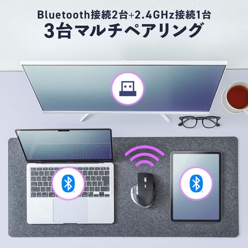 ���C�����X�}�E�X VELZA �T�C�h�z�C�[��/�����X�N���[�� Bluetooth/2.4GHz ���� �É� PAW3809 ���E�X�N���[�� Mac�Ή� �߂� �i�� USB-C �[�d�� ���@�\