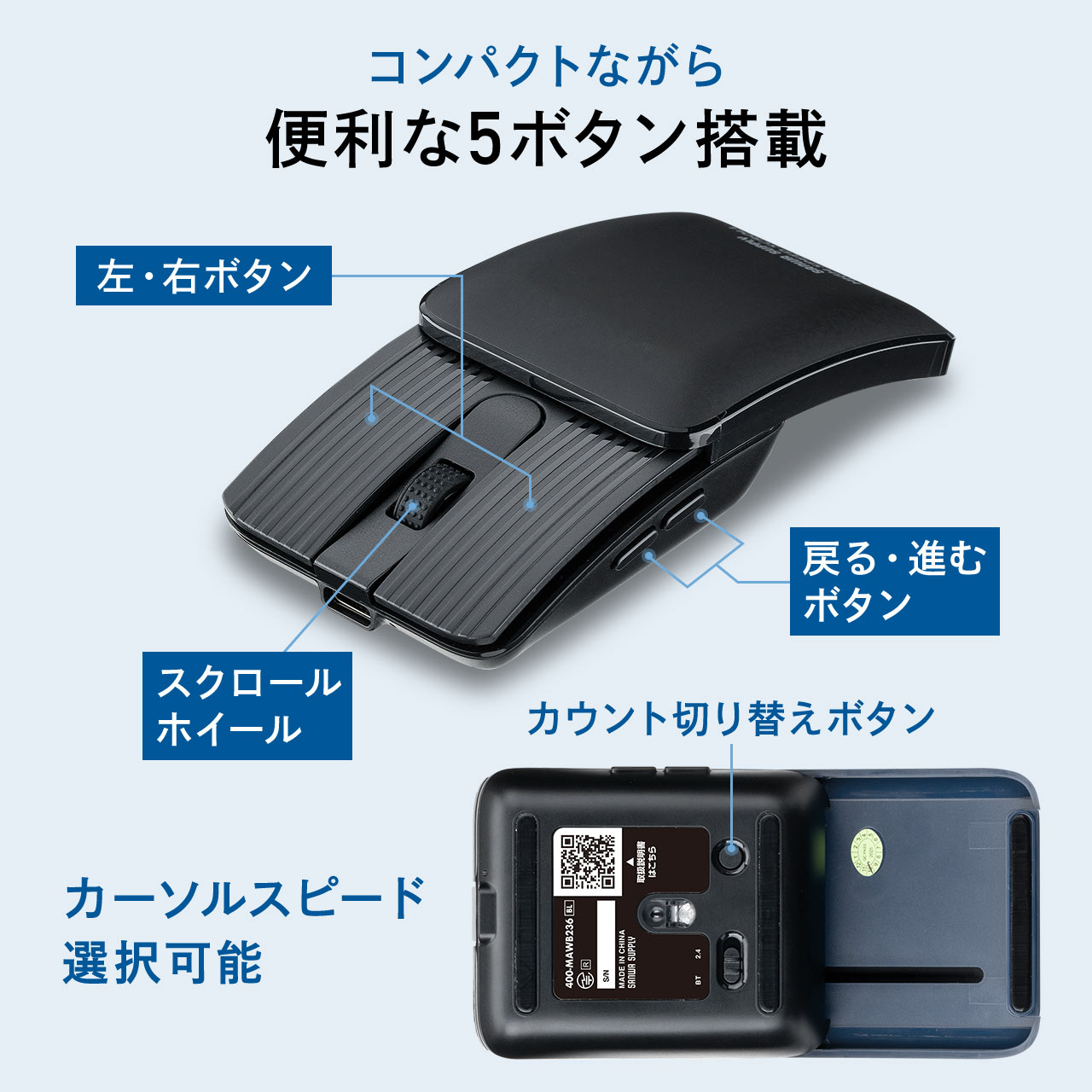 �y�V���iP10�{�z���^�}�E�X Bluetooth 2.4GHz���C�����X �X���C�h�J�o�[ �J�œd���I���I�t 5�{�^�� �߂�E�i�� ���^ �R���p�N�g USB-C�[�d�� �X���� �y�� �É� �u���b�N