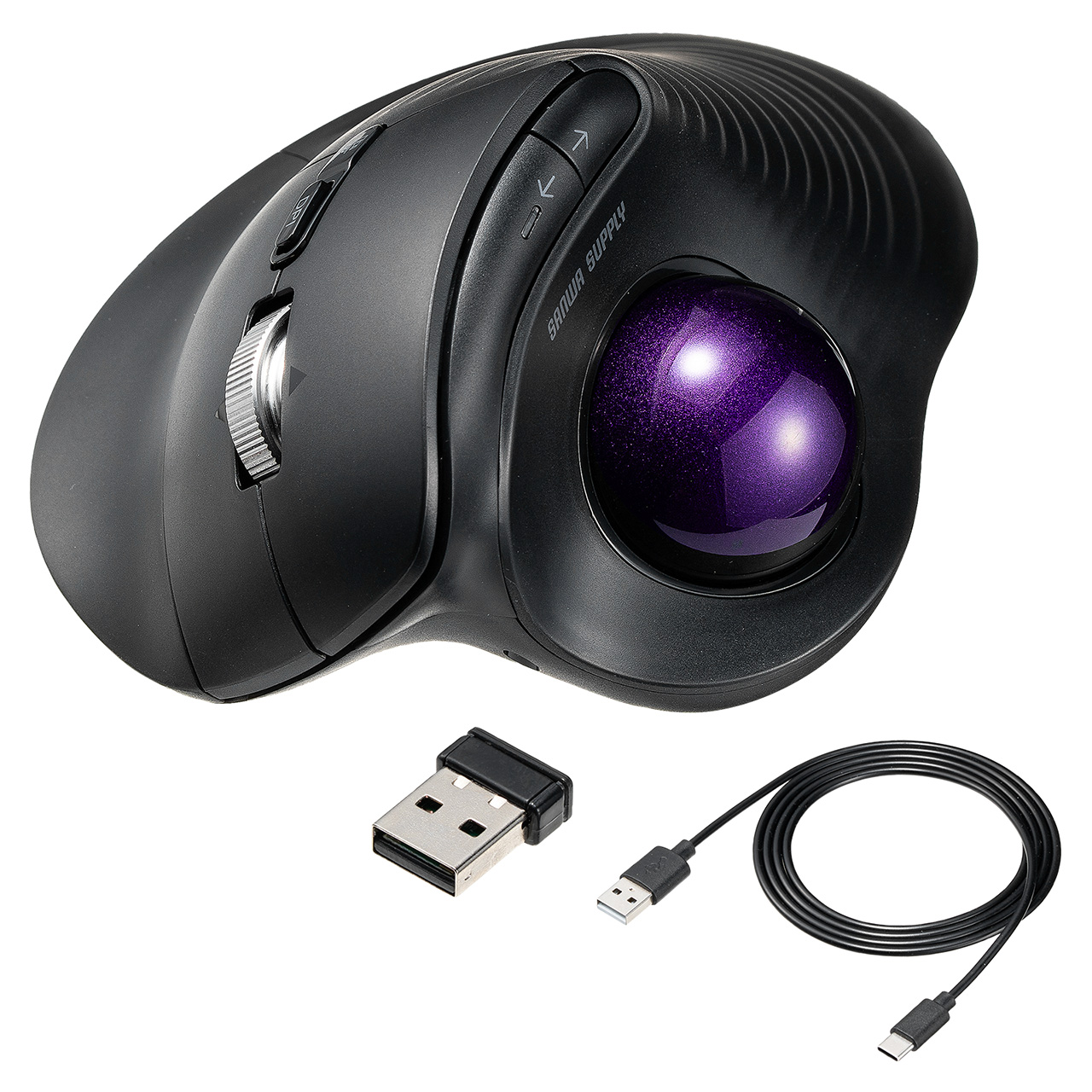 �g���b�N�{�[���}�E�X �`���g�z�C�[�� �����X�N���[�� �G���S�m�~�N�X �É� 2.4GHz Bluetooth ���C�����X 5�{�^�� USB-C�[�d�� �o�C�I���b�g