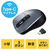 Type-Cワイヤレスマウス 小型マウス 静音マウス ワイヤレス 5ボタン ガンメタリック