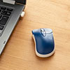 【オフィスアイテムセール】ワイヤレスマウス 静音マウス Type-A 小型サイズ 3ボタン カウント切り替え800/1200/1600 ネイビー