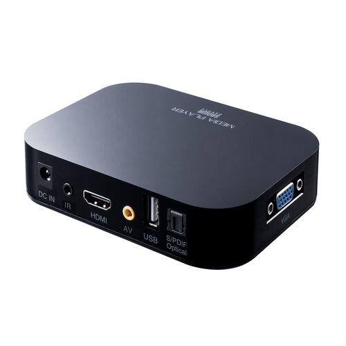 メディアプレーヤー デジタルサイネージ セットトップボックス SDカード USBメモリ対応 動画 音楽 写真再生 テレビ再生 オートプレイ 400-MEDI022