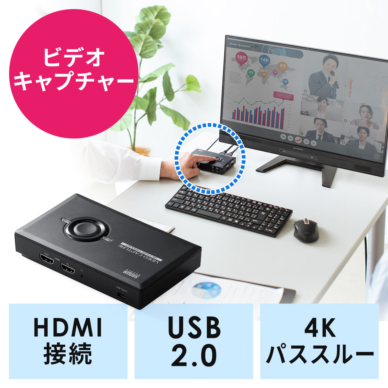 【美品】 HDMI ゲームキャプチャーボード USB TypeC フルHD 4K