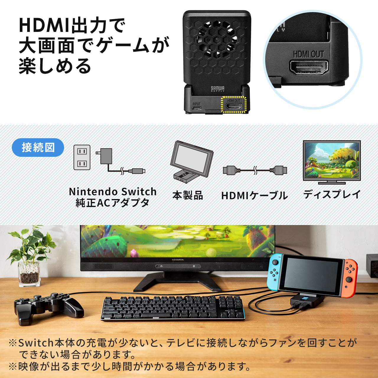 任天堂Switch　本体とテレビ接続用HDMIケーブルと充電スタンド