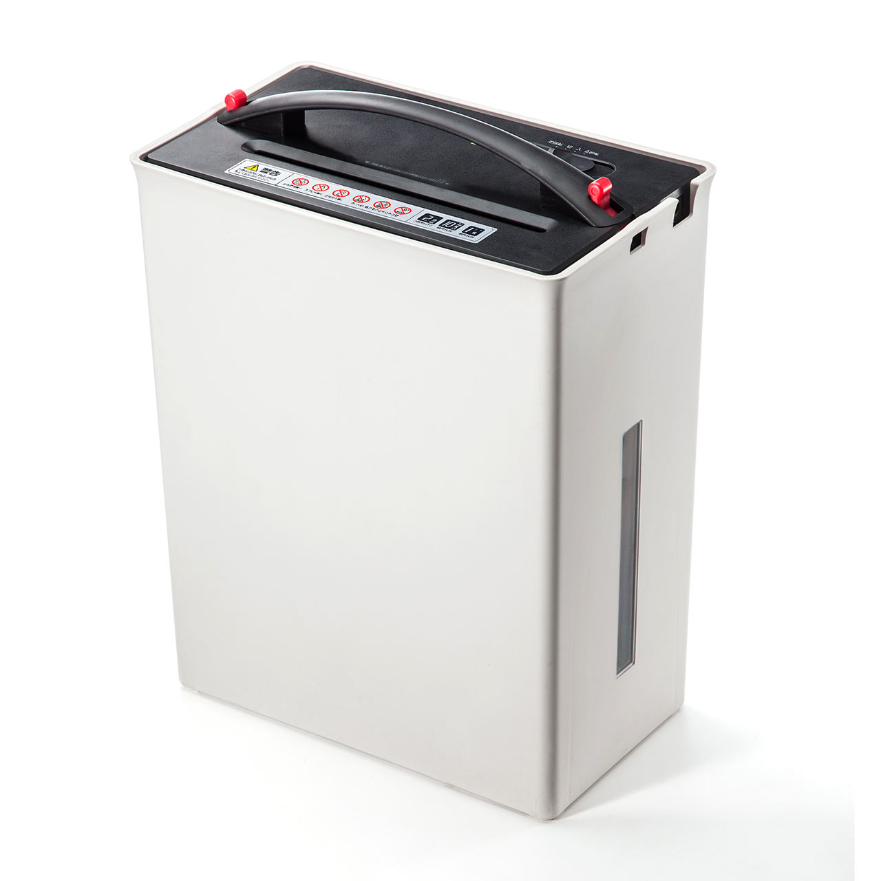 電動シュレッダー ゴミ圧縮機能付き 家庭用 クロスカット 10枚細断 カード対応 小型 取っ手付き 21L 400-PSD024
