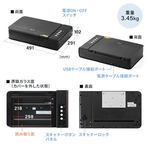 ブックスキャナ 非破壊 自炊 A4 エッジ2mm 切らない スキャナー CCD