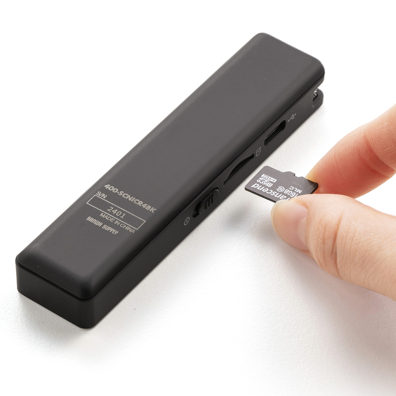ボイスレコーダー 8GBメモリ内蔵 microSDカード対応 ICレコーダー 小型 