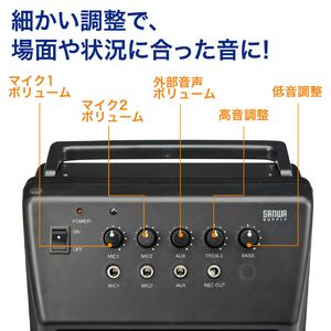 有線マイク付き 拡声器 20W出力 ポータブルPAシステム 選挙グッズ 400