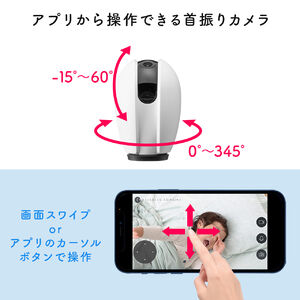 ネットワークカメラ 見守りカメラ 自動追尾 Wi-Fi 無線 ベビーモニター ペットカメラ 防犯 屋内カメラ 夜間撮影 動体検知 相互音声会話  SDカード録画 スマホ通知 400-SSA003Nの販売商品 | 通販ならサンワダイレクト