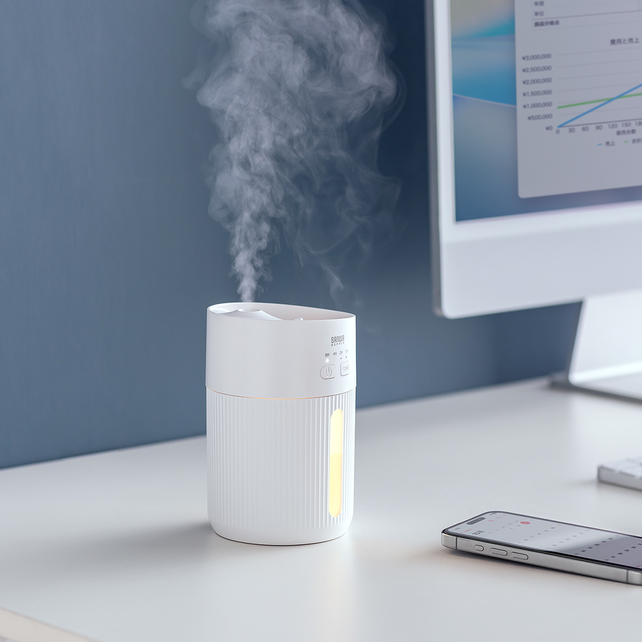 ������ ��� �����g�� �㕔���� �o�b�e���[�� USB�[�d 400ml ���R��h�~ �^�C�}�[�t�� �É� ���^ LED���C�g �I�t�B�X �Q�� �ォ�狋�� �z���C�g