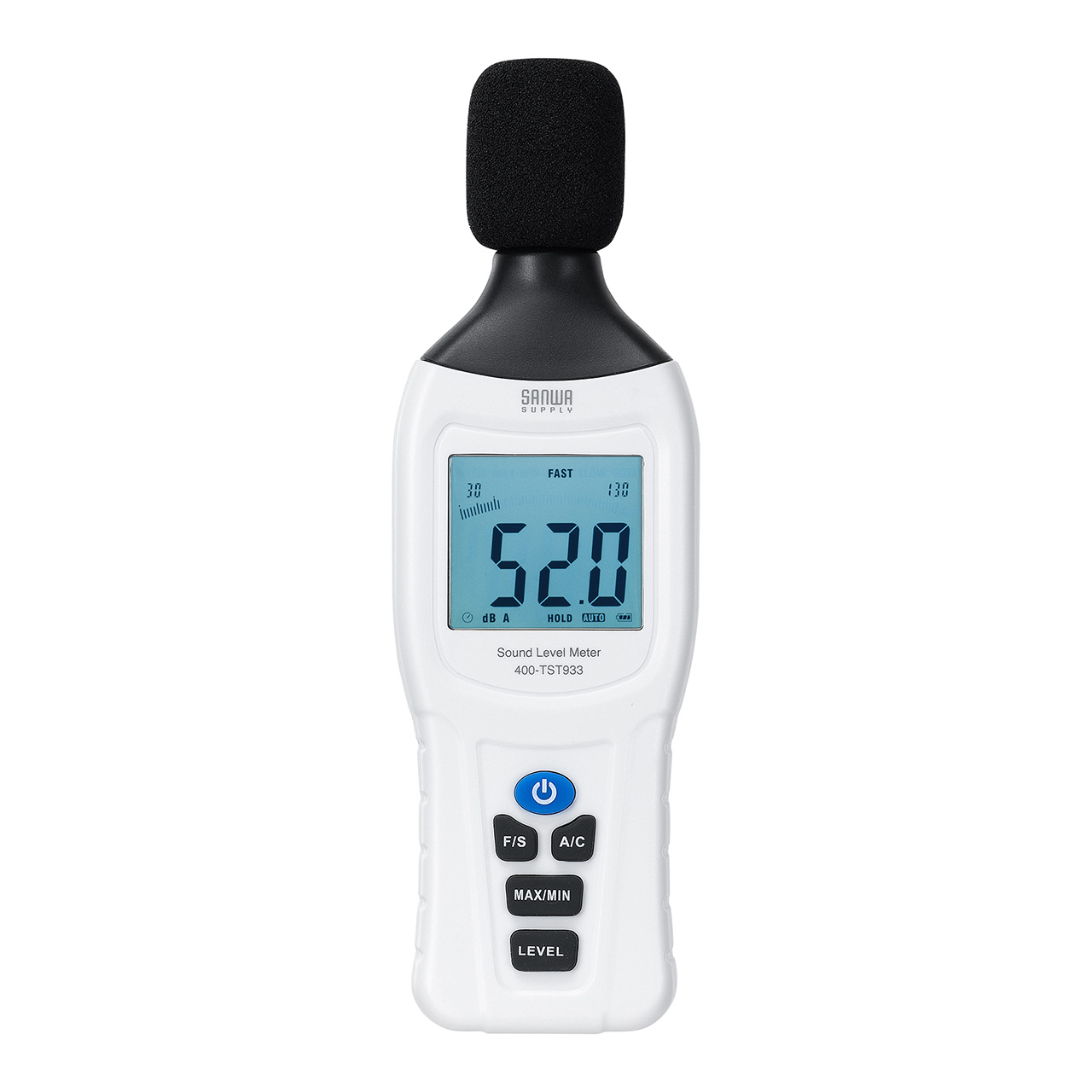 デジタル騒音計 サウンドレベルメーター ノイズ測定 小型 A特性/C特性対応 ケース付 400-TST933