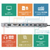 ドッキングステーション 2画面出力 USB Type-C ノートPCスタンド PD/100W対応 4K対応 11in1 HDMI DisplayPort VGA Type-C