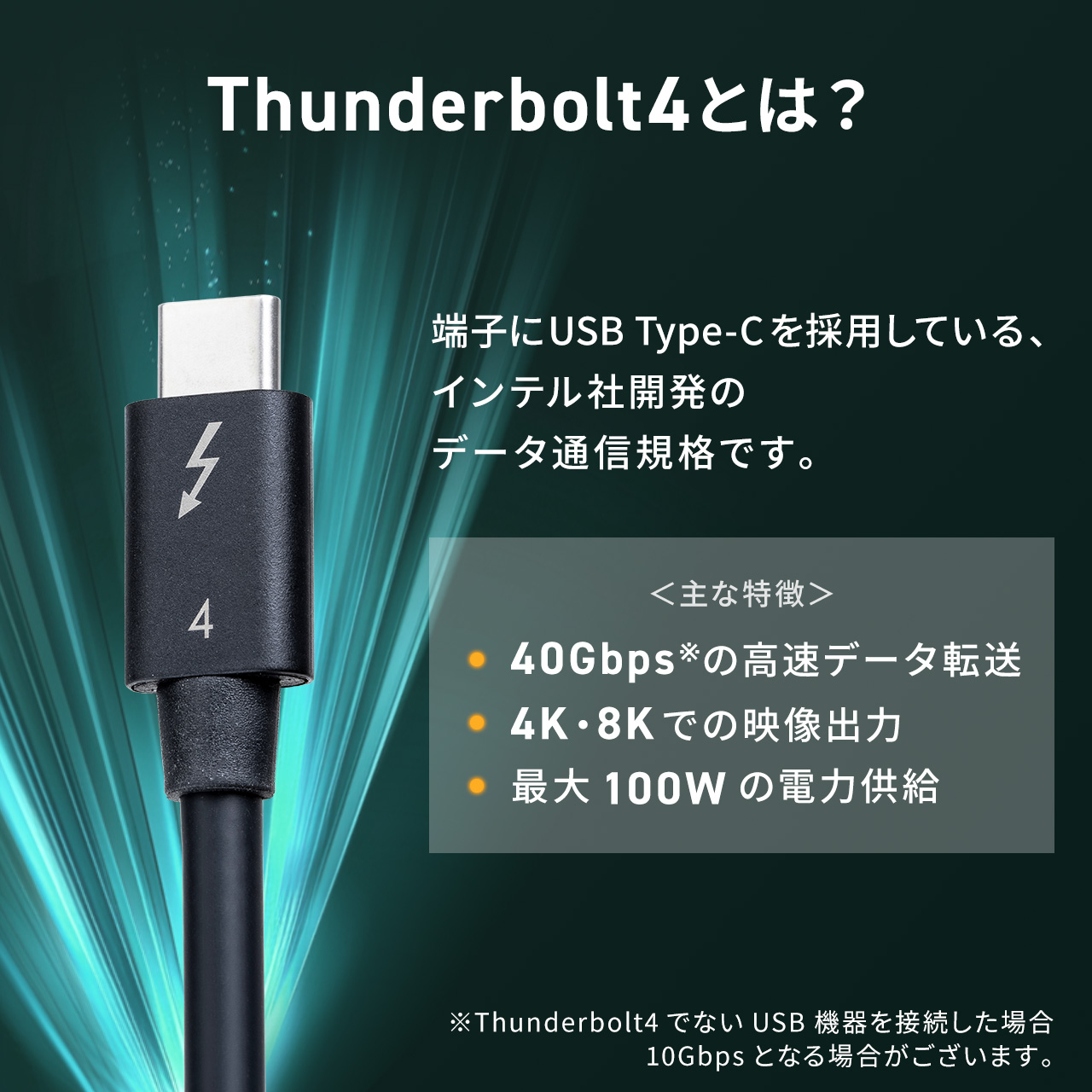 AEgbgFThunderbolt4 hbLOXe[V 2ʏo TB4~3|[g 85W PD[d TB4P[ut 40Gbps 4K/60Hz~2 USB A Z400-VGA026