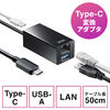 USBnu LAN Type-Cڑ ^ USB PDΉ USB-C/A|[g Win/MacΉ ʃt@Xi[t 401-HUB3TCH04BK