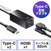 USB HDMI ϊA_v^ 4K 60HzΉ nu Type-Cڑ ^ USB PDΉ USB-C2|[g Win/MacΉ ʃt@Xi[t 401-HUB3TCH05BK