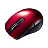 Bluetoothマウス(小型マウス・ブルーLED・左右対称・5ボタン・サイドボタン・ボタン割り当て・レッド) 401-MABTBL171R