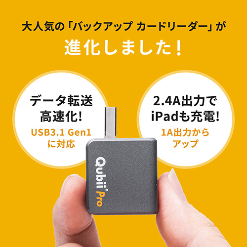 TS256GUSD300S-A付き】Qubii Pro グレー microSDカード(256GB)セット
