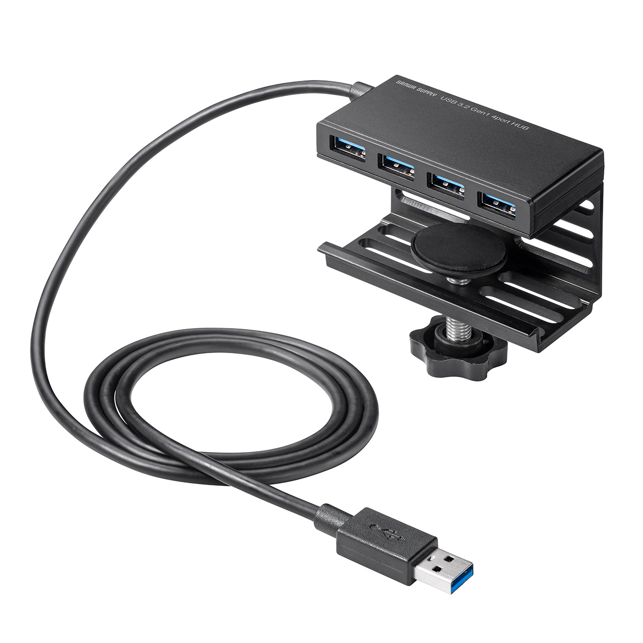 USBハブ クランプ式 USB-A USB3.2 Gen1 4ポート机 固定 ケーブル長1m ...