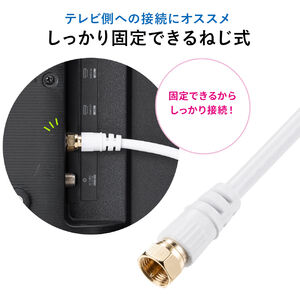 アンテナケーブル 4K対応 8K対応 S-4C-FB 片側L字 ねじ式