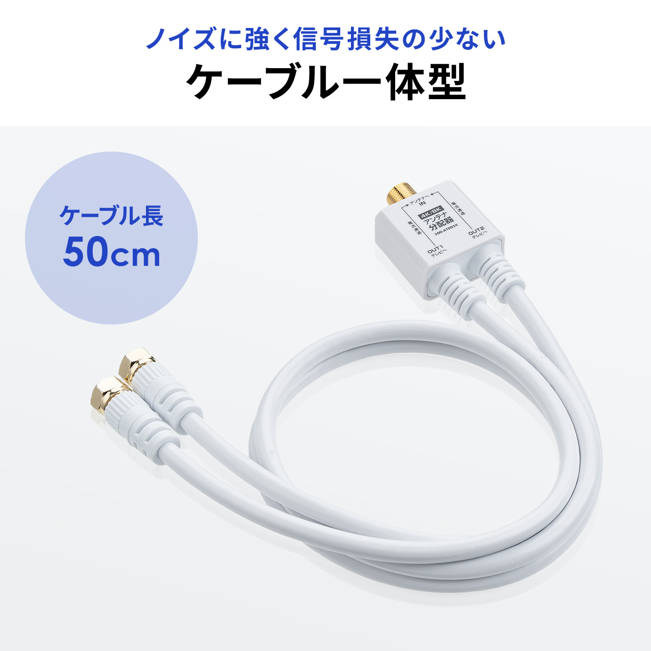 �A���e�i���z�� 4K�Ή� 8K�Ή� BS CS �n�f�W CATV�Ή� 2���z�� �P�[�u����̌^ �P�[�u����0.5m