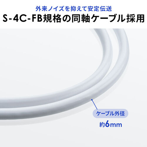 �A���e�i���z�� 4K�Ή� 8K�Ή� BS CS �n�f�W CATV�Ή� 2���z�� �P�[�u����̌^ �P�[�u����0.5m