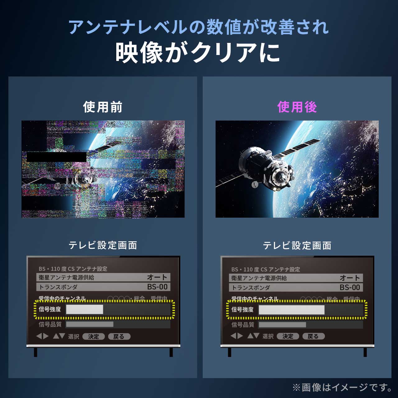 �A���e�i�u�[�X�^�[ BS/CS������p USB���d ���������@�\ �����ݒu ���^ ���^ �ȒP�ݒu �A���e�i�P�[�u���t�� �m�C�Y���P