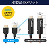 HDMI光ファイバケーブル（HDMIケーブル・4K/60Hz・18Gbps・HDR対応・バージョン2.0準拠品・10m・ブラック）