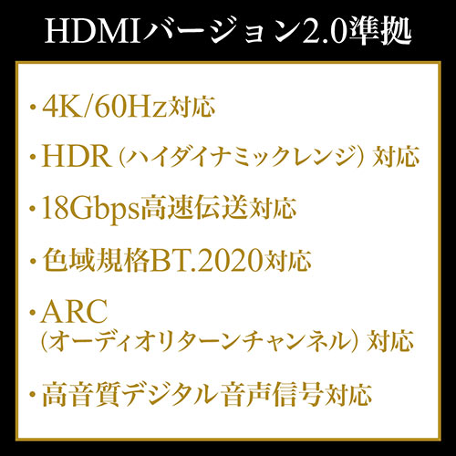 HDMIt@CoP[uiHDMIP[uE4K/60HzE18GbpsEHDRΉEo[W2.0iE10mEubNj 500-HD021-10