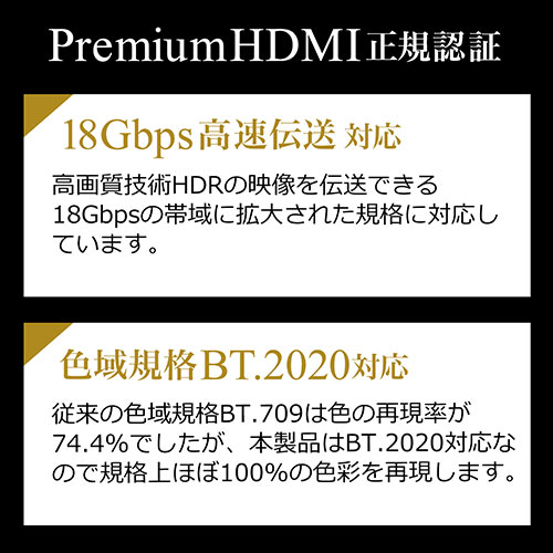 v~AHDMIP[uiPremium HDMIF؎擾iE4K/60HzE18GbpsEHDRΉE1mEPS5Ήj 500-HDMI008-10