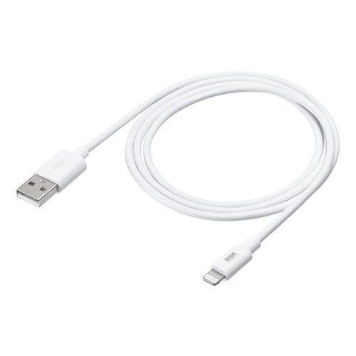 Lightningケーブル 1m iPhone iPad データ通信 充電ケーブル MFi認証品 ホワイト 500-IPLM011WK2