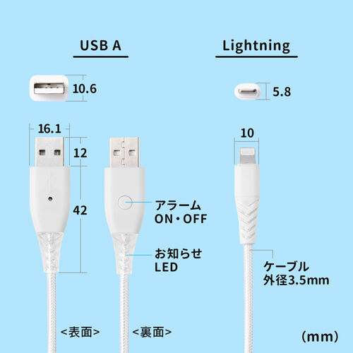 [dm点P[u LightningP[u   USB2.0 1m MFiFؕi [d f[^] iPhone iPad zCg 500-IPLM027W
