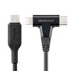 USB Type-C Lightning 2in1 USBケーブル 1.2m USB PD60W対応 データ転送 MFi認証品 iPad（第10世代） iPhone14対応 ブラック 500-IPLM031BK