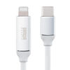 PD電力表示機能付き USB Type-C Lightning ケーブル Apple MFi認証品 PD36W対応 1m やわらかシリコンケーブル 充電 データ転送 iPhone iPad ホワイト 500-IPLM032W