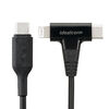 USB Type-C Lightning 2in1 USBP[u 1.2m USB PD60WΉ f[^] MFiFؕi iPadi10j iPhone15/14Ή ubN 500-IPLM033BK