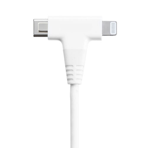 USB Type-C Lightning 2in1 USBP[u 1.2m USB PD60WΉ f[^] MFiFؕi iPadi10j iPhone15/14Ή zCg 500-IPLM033W
