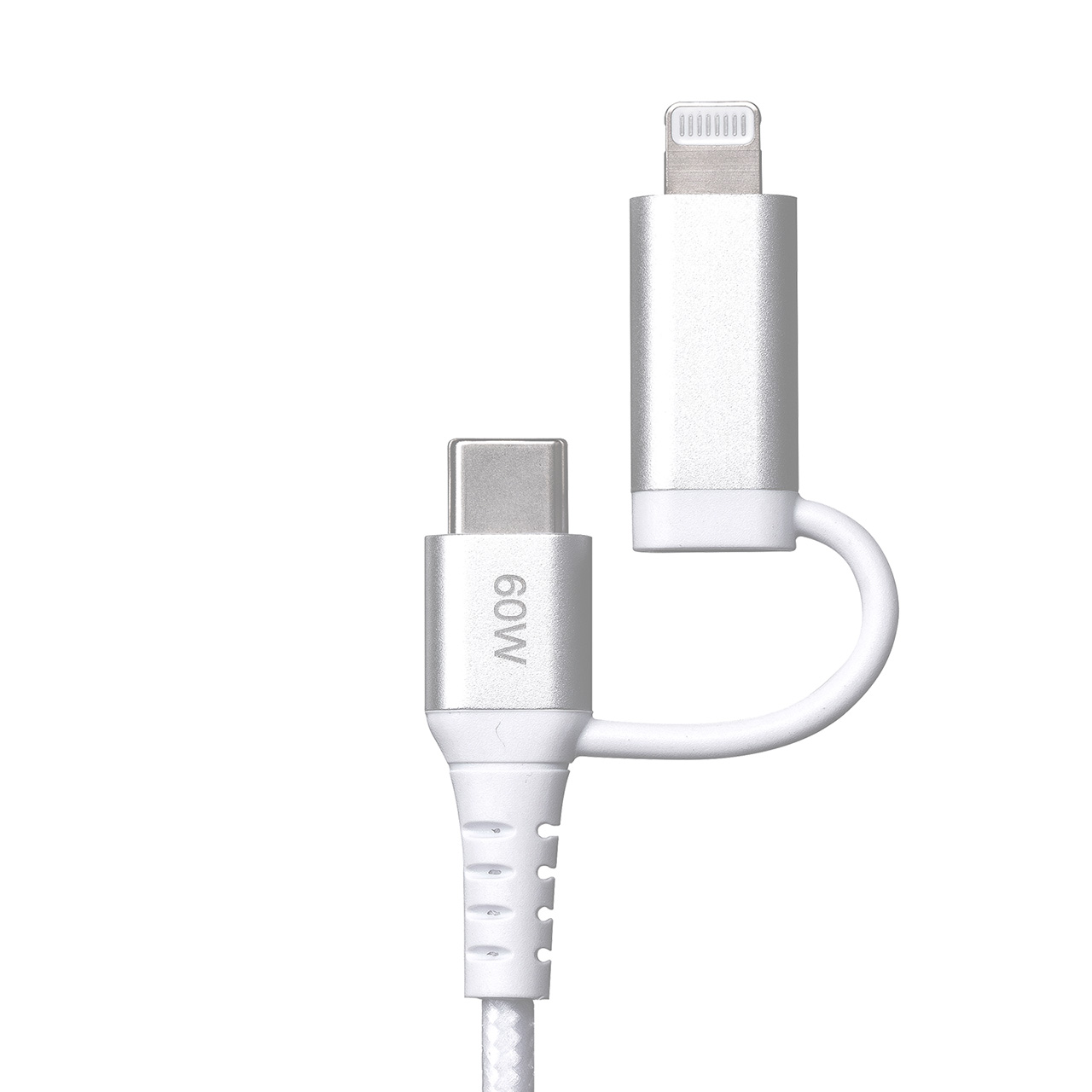 USB Type-C Lightning 2in1 USBP[u 1m TypeC-C PD60WΉ MFiFؕi f[^] iPad iPhone16 bVP[u 500-IPLM034W-1